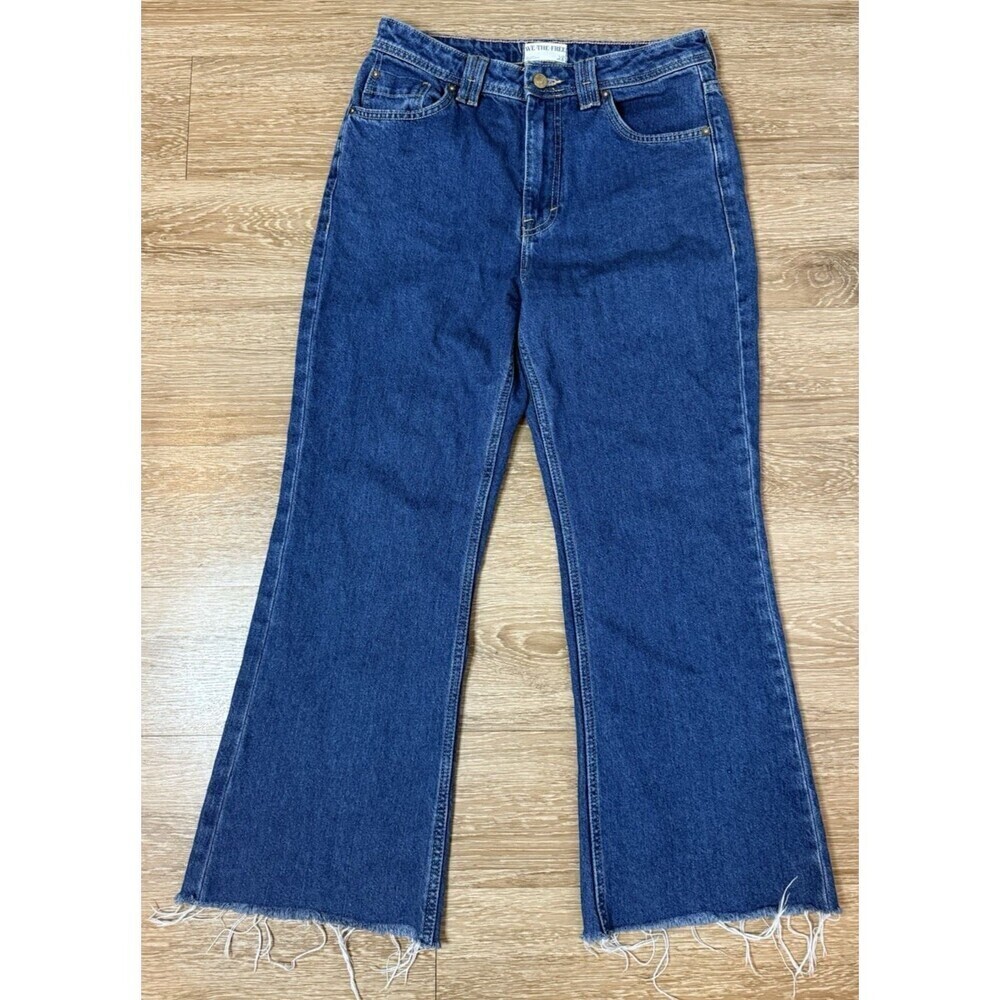 We The Free Jeans Womens 28 Dark Indigo Curvy High Rise Vintage cut Free People - Picture 3 of 13